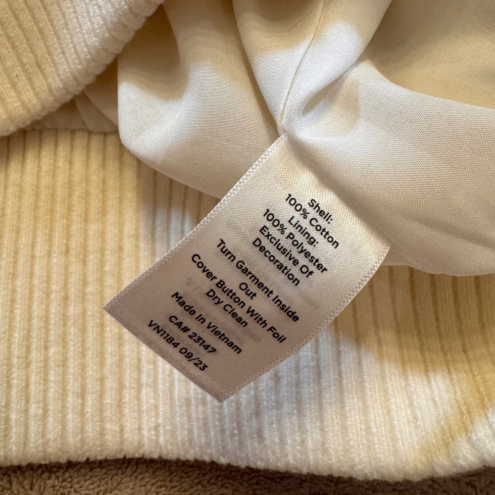 Talbots Cream Tweed Bomber Jacket with Black Trim and Gold Buttons - Picture 10 of 12